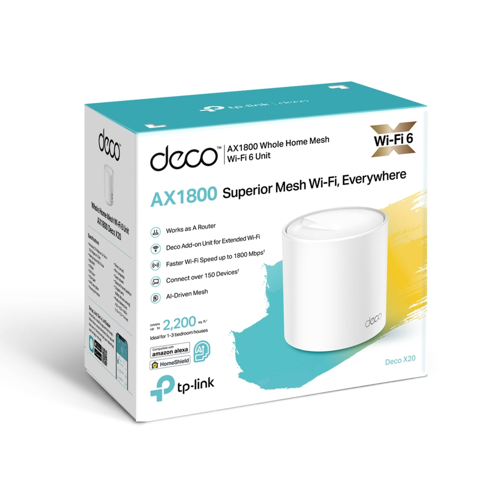 TP-Link Deco X20 AX1800 Whole Home Mesh WiFi 6 System 1-pack