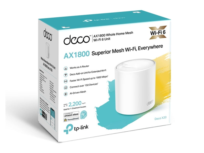TP-Link Deco X20 AX1800 Whole Home Mesh WiFi 6 System 1-pack