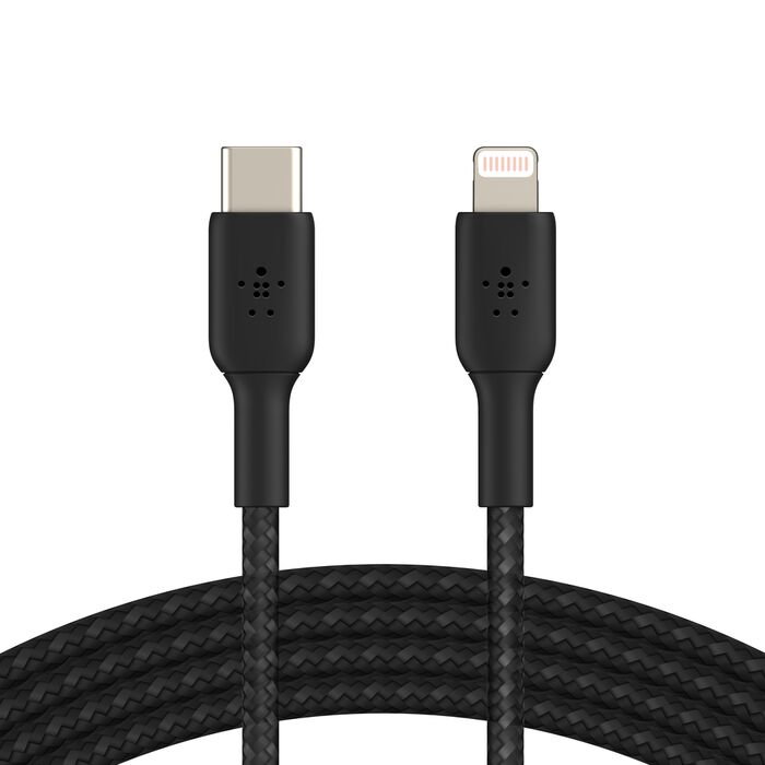 Belkin BoostCharge Braided Lightning to USB-C Cable 2M - Black