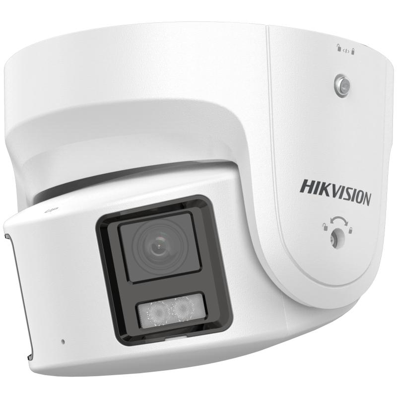 Hikvision ColorVu 2CD2387G2P-LSU-Sl 8MP Dual Lens Strobe Audio Turret, 4mm, IR 30M,Mic, 3Yr