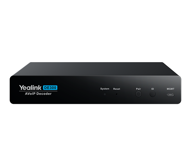 YEALINK (DE300) AVoIP decoder, 4K@60Hz4:4:4,USB 3.0 capture for MTR,Seamless 2x2 Video Matrix Switching,Multiple USB Connectivity,HDCP 2.3,Gigabit Ethernet