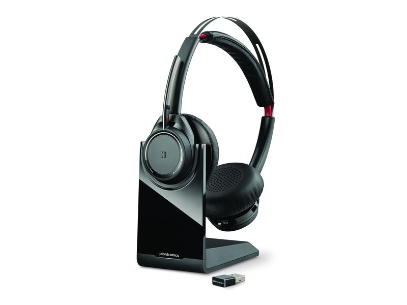 Plantronics Voyager Focus B825 OTH Wireless MS Stereo Headset W/Charging Stand ANC USB-A