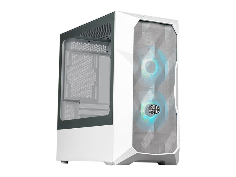 Cooler Master MasterBox TD300 White, Polygonal Mesh, 2x 120mm ARGB Fans, Tempered Glass Side Panel