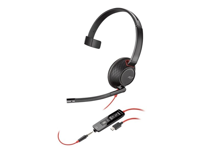 Plantronics BlackWire C5210 UC Mono Corded Headset 3.5MM & USB-C