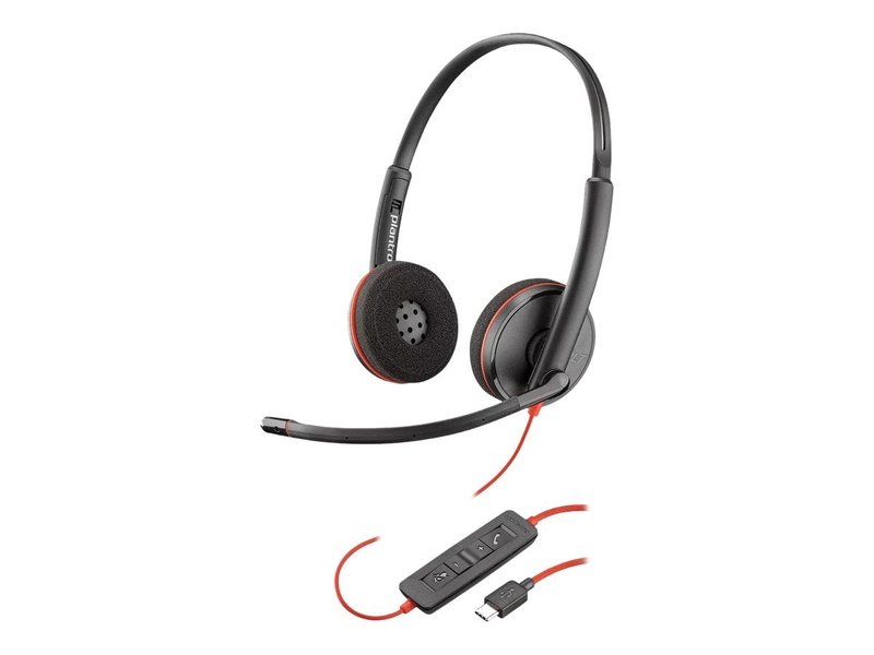 Plantronics BlackWire C3220 UC Stereo Corded Headset USB-C