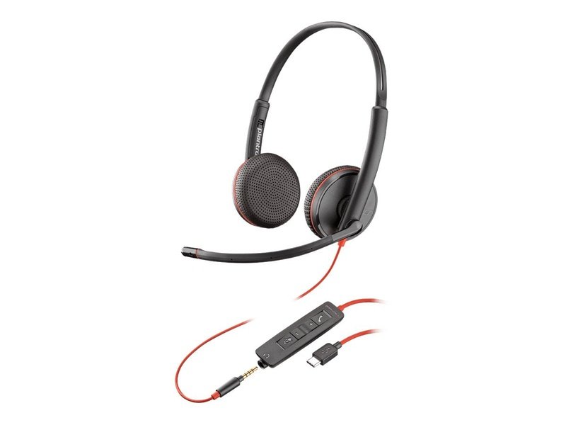 Plantronics BlackWire C3225 UC Stereo Corded Headset 3.5MM & USB-C