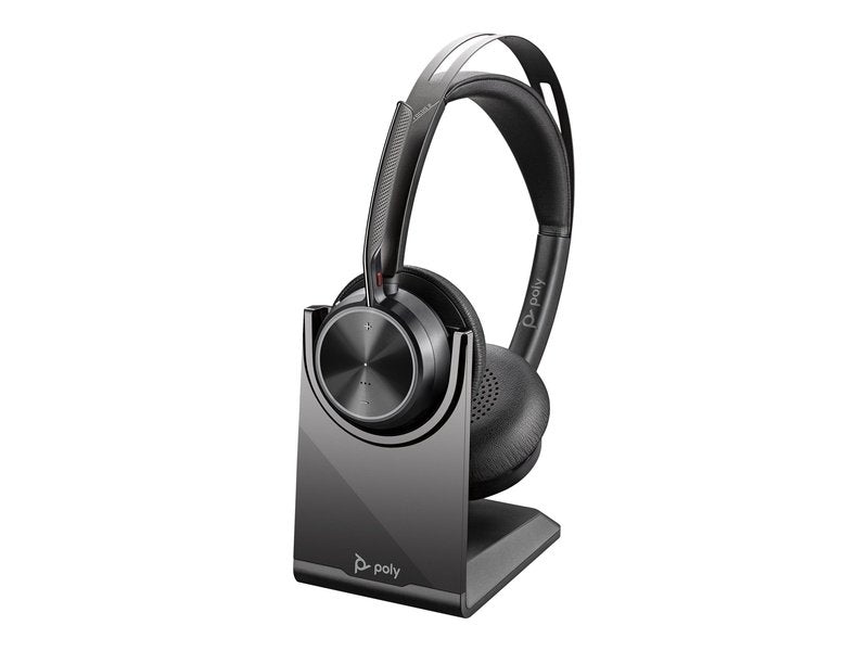 Poly Voyager Focus 2 OTH Wireless UC Stereo Headset W/Charge Stand ANC BT700 Dongle USB-A