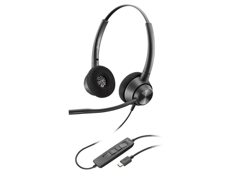 Plantronics EncorePro EP320 Stereo Corded Headset USB-C