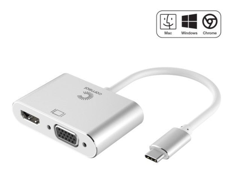 Comsol USB-C To HDMI + VGA Adapter - CMHV02
