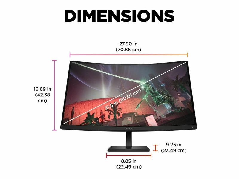 HP OMEN 780K7AA 31.5" QHD 165Hz Curved Gaming Monitor - OMEN 32c