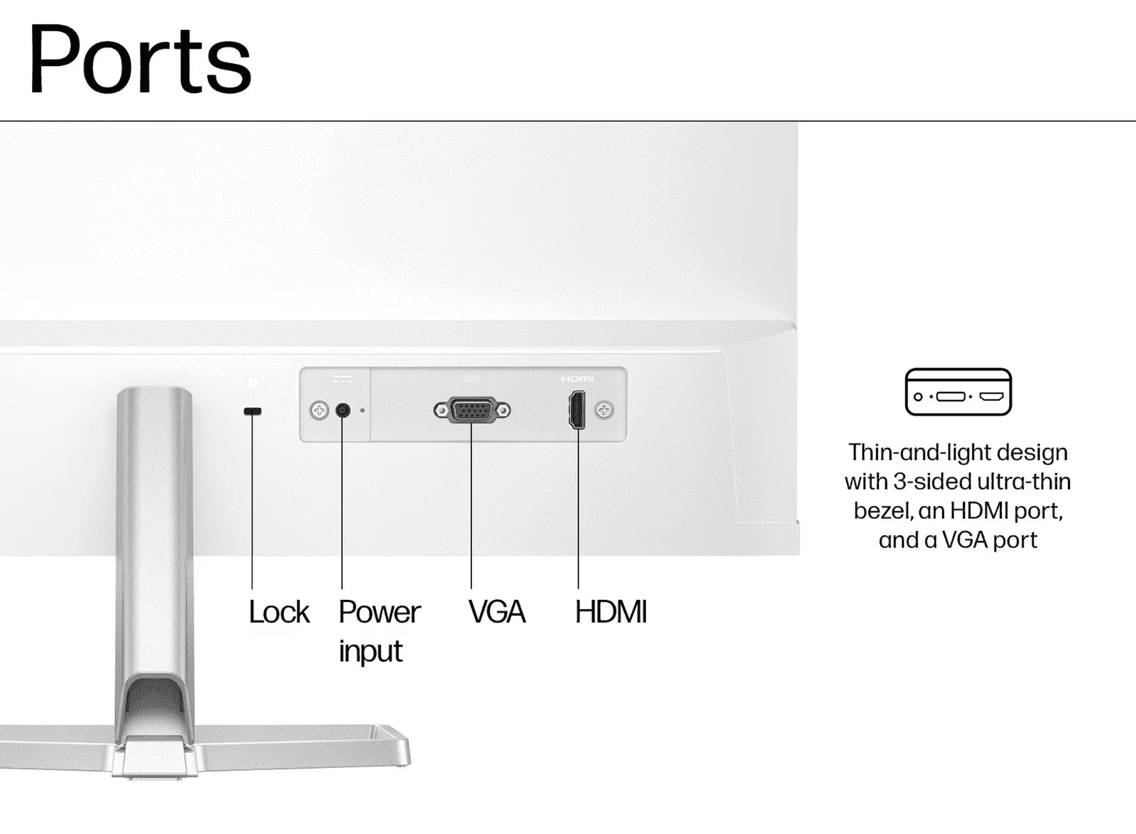 HP 94C22AA Series 5 23.8" FHD White Monitor - 524sw