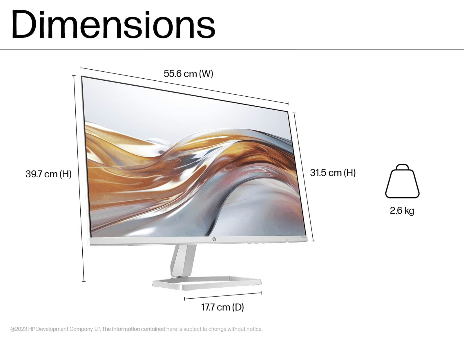 HP 94C22AA Series 5 23.8" FHD White Monitor - 524sw
