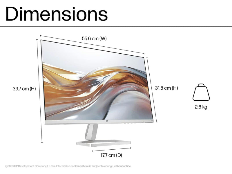 HP 94C22AA Series 5 23.8" FHD White Monitor - 524sw