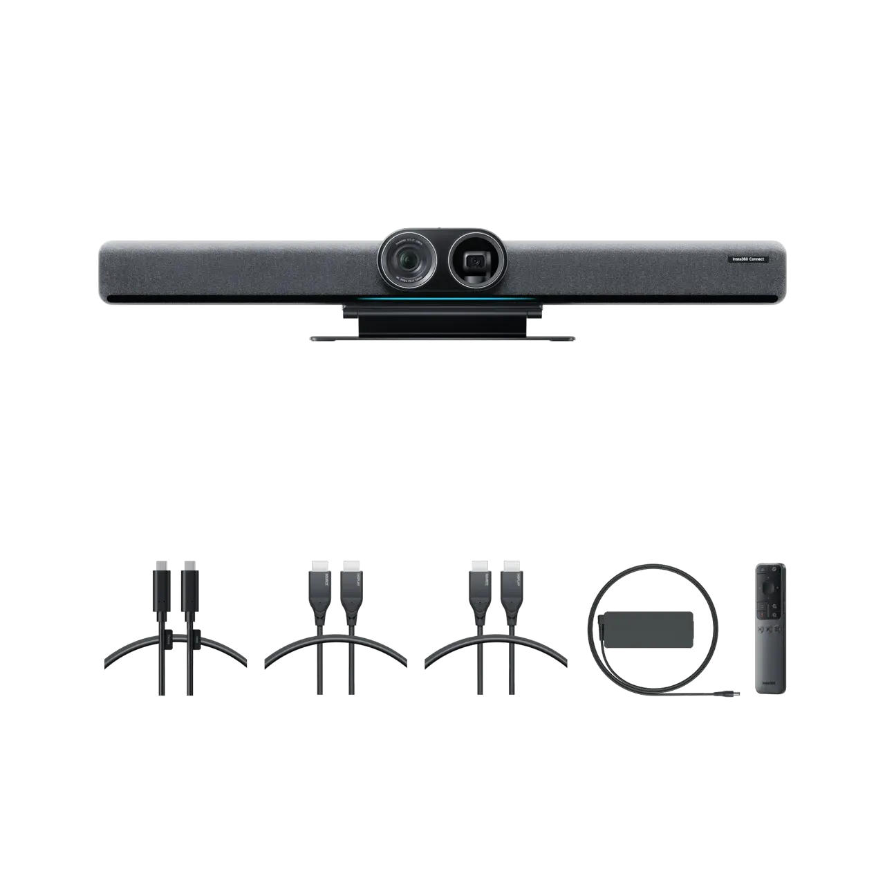 Insta360 Connect - AI Conference Room System with Android OS, Zoom Certified, Dual-4K Cameras, Speaker Tracking, 14-Mic Array, Voice Pickup to 33ft, Whiteboard Mode, Work with Teams/Google Meet/Webex