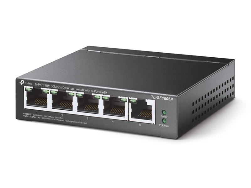 TP-Link TL-SF1005P 4-Port PoE 67W 10/100Mbps Desktop Switch with 1-Port RJ45