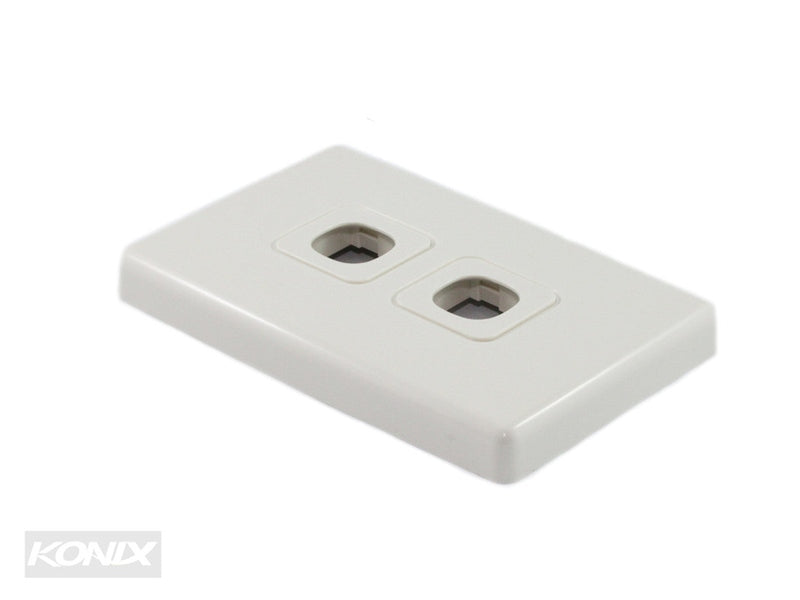 2 Port Australian Style RJ45 Wall Plate