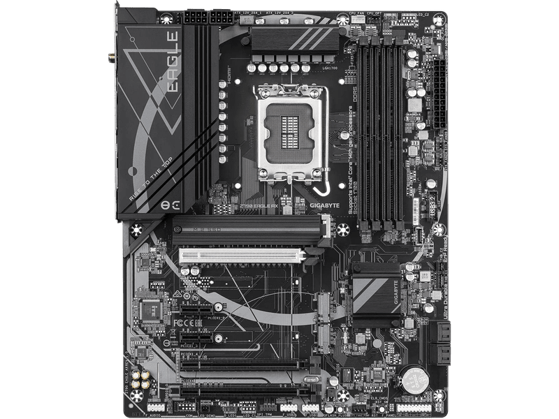 Gigabyte Z790 EAGLE AX Intel LGA 1700 ATX Motherboard, 4x DDR5 ~192GB, 3x PCI-E x16, 3x M.2, 4x SATA, 5x USB 3.2, 1x USB-C, 2x USB 2.0