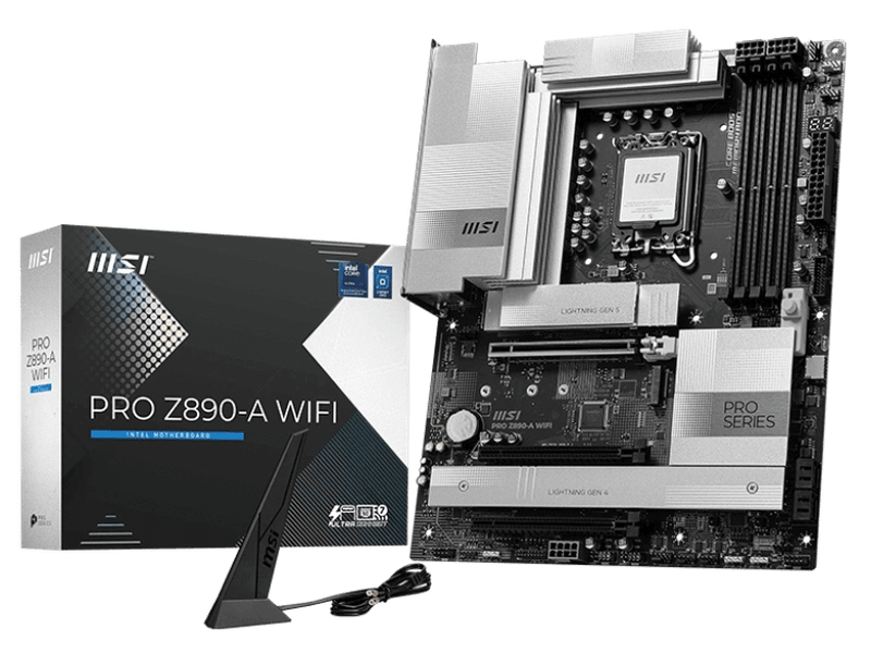 MSI PRO Z890-A WIFI INTEL Z890 Motherboard, 4x DDR5 256GB, 3x PCI-E x 16, 4x M.2, 4x SATA 6G, 7x USB 3, 3x USB-C