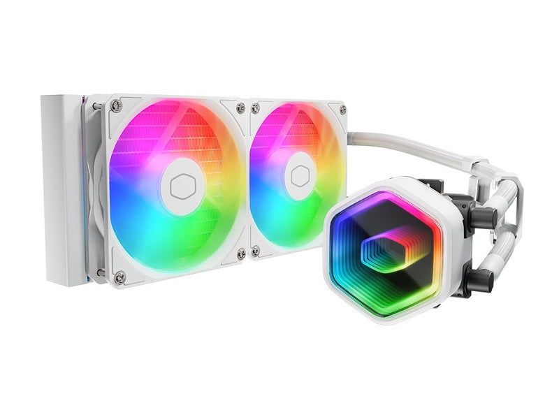 Cooler Master MasterLiquid ML240L ARGB White, Dual 120mm ARGB Fans, Dual Chamber Pump, 5-Year Warranty