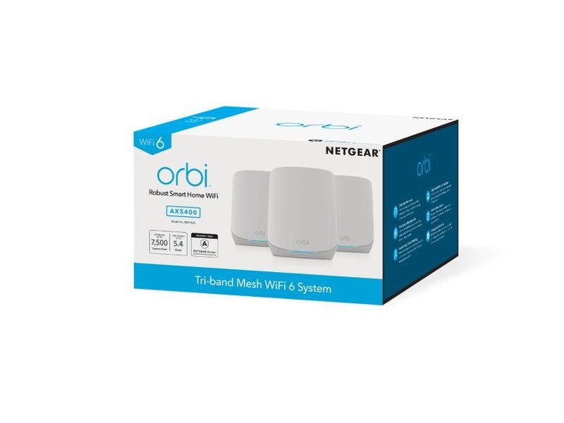 Netgear Orbi RBK763S-100APS WiFi 6 Mesh System - 3 Pack