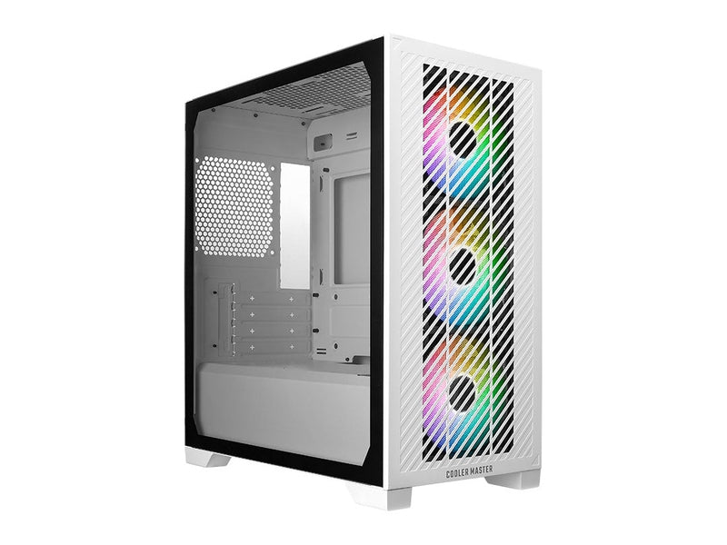 Cooler Master MasterBox Elite 301 White Case, Tempered Glass, mATX, 2-Year Warranty