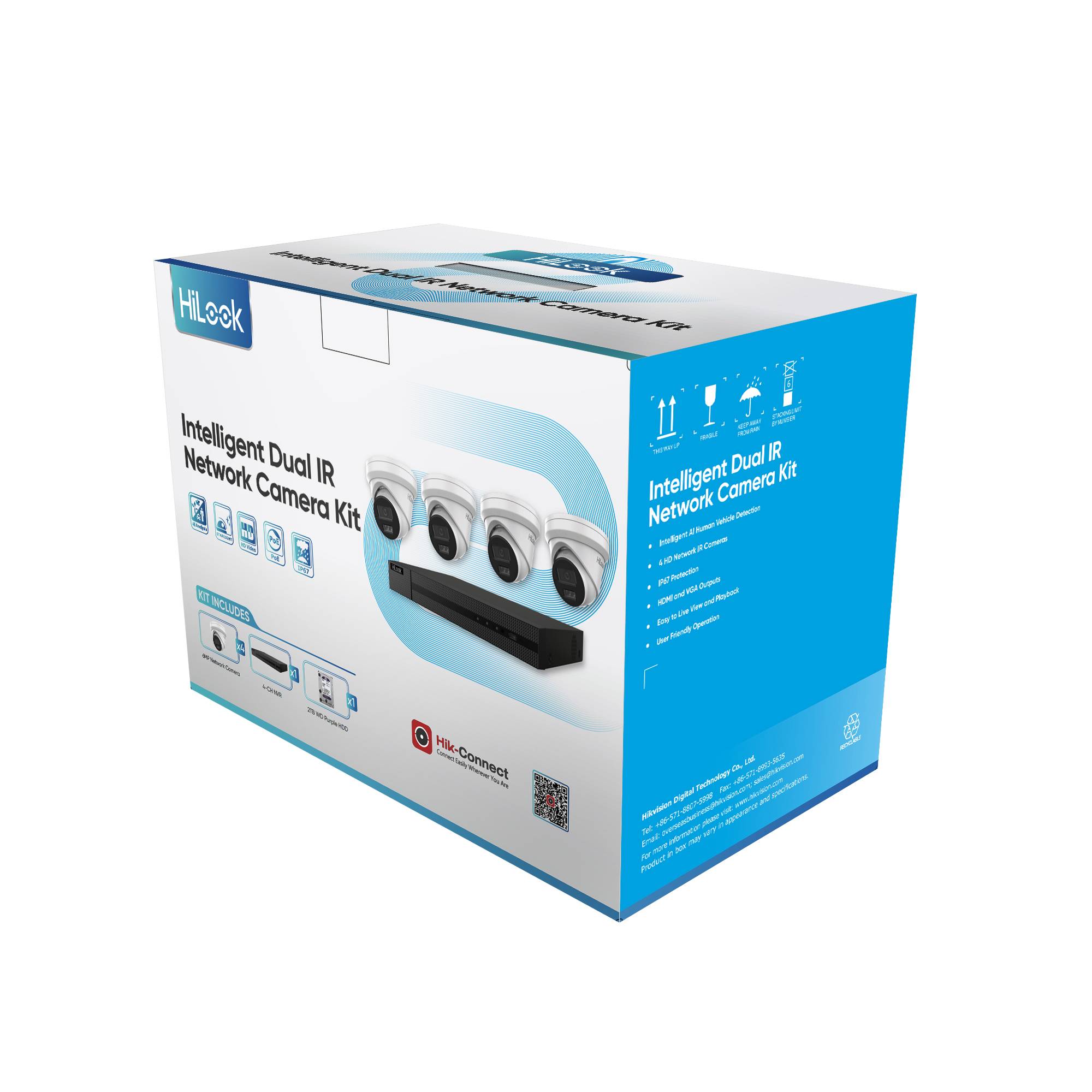 Hikvision HiLook Kit IK-4246TH-MM-P, 4X6MP Turret T361H +1X4Ch NVR NVR-104MH-C-4P-2Tb , 3Yr