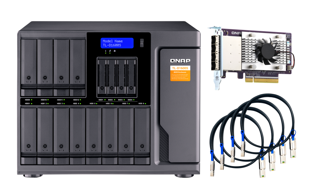 QNAP TL-D1600S 16-bay desktop SATA JBOD expansion unit