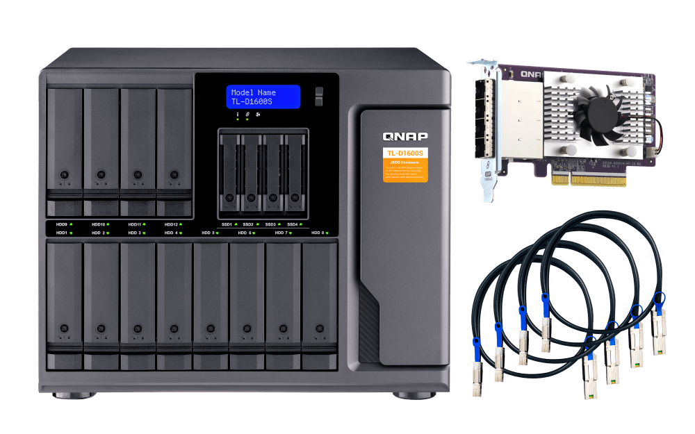 QNAP TL-D1600S 16-bay desktop SATA JBOD expansion unit