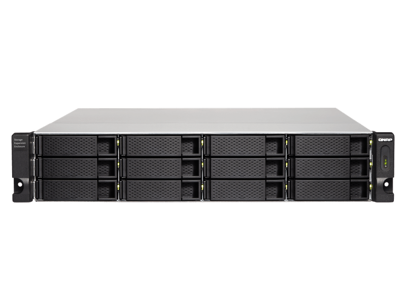 QNAP TL-R1200C-RP 12-bay rack expansion enclosure with hot-swappable HDD design