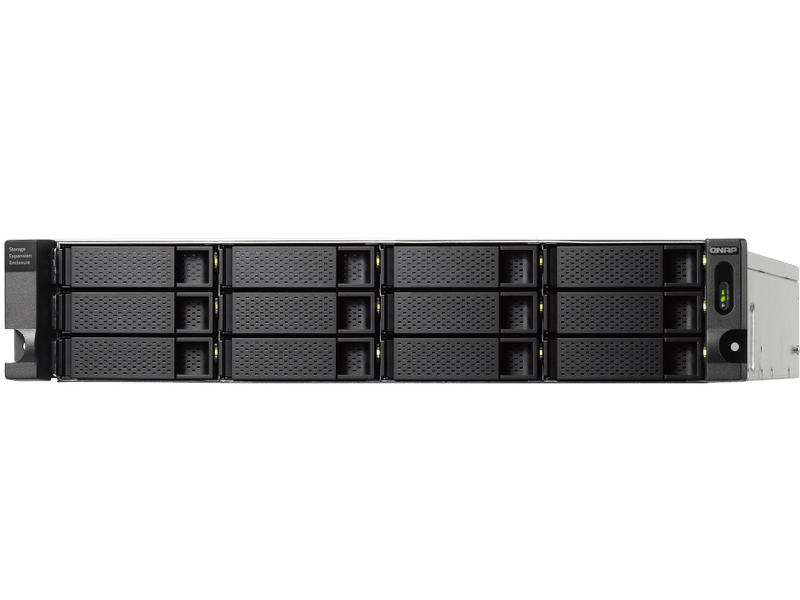 QNAP TL-R1200C-RP 12-bay rack expansion enclosure with hot-swappable HDD design