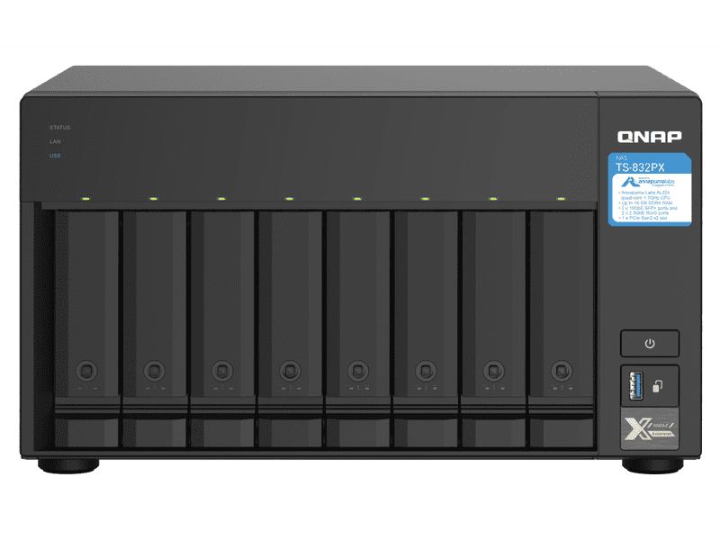 QNAP Desktop 8-Bay Diskless NAS Alpine Quad-Core 4GB RAM