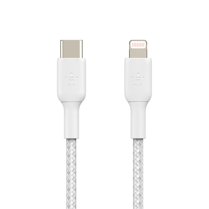 Belkin BoostCharge Braided Lightning to USB-C Cable 1M - White