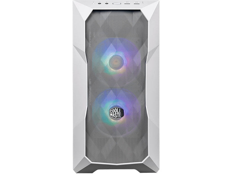 Cooler Master MasterBox TD300 White, Polygonal Mesh, 2x 120mm ARGB Fans, Tempered Glass Side Panel