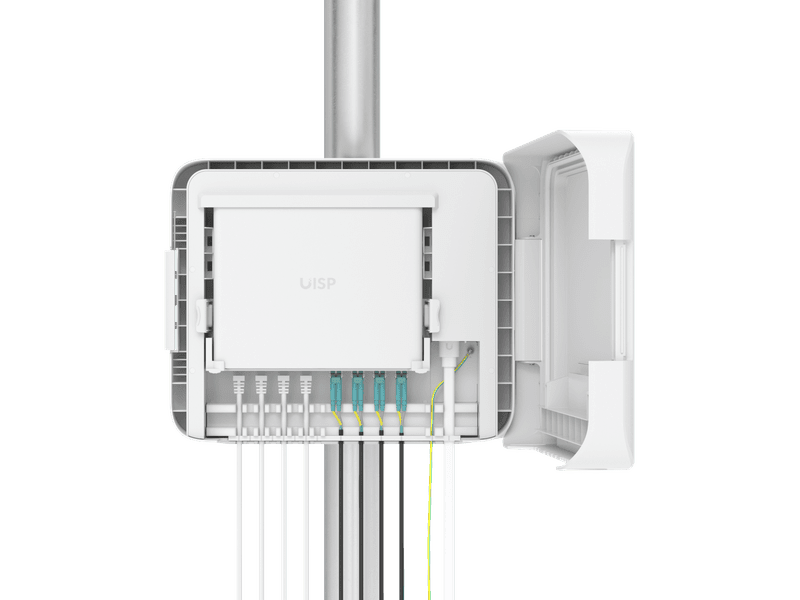 Ubiquiti UISP Box Plus, IPX6-rated Water Resistance, Enclosure for UISP Switch Plus, Pole /Wall-mount, Includes Fiber Strain Relief Kit,