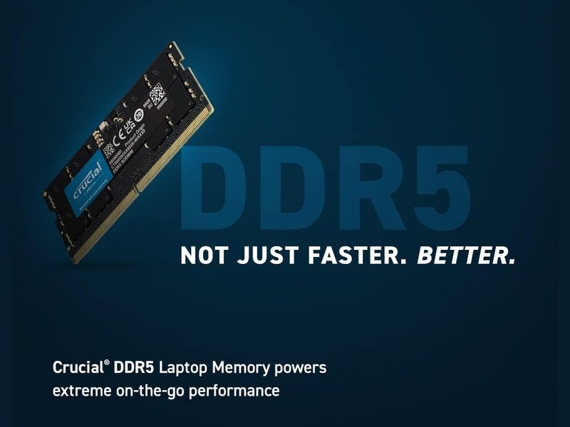 Crucial 8GB 1x8GB DDR5 SODIMM 4800MHz C40 1.1V Memory