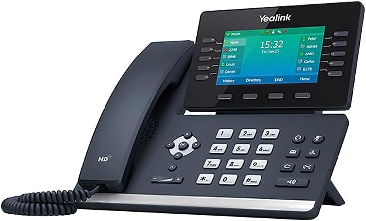 Yealink SIP-T54W 16-Line IP Phone with Handset, Bluetooth and Wi-Fi, 4.3" LCD Screen