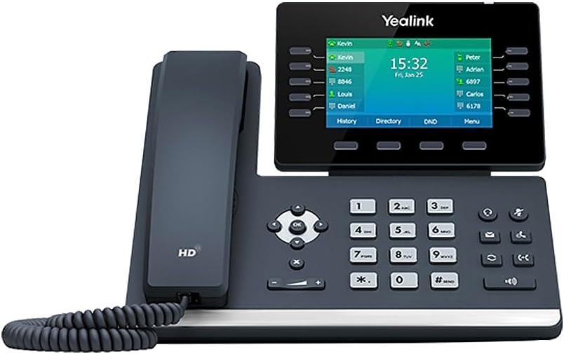 Yealink SIP-T54W 16-Line IP Phone with Handset, Bluetooth and Wi-Fi, 4.3" LCD Screen