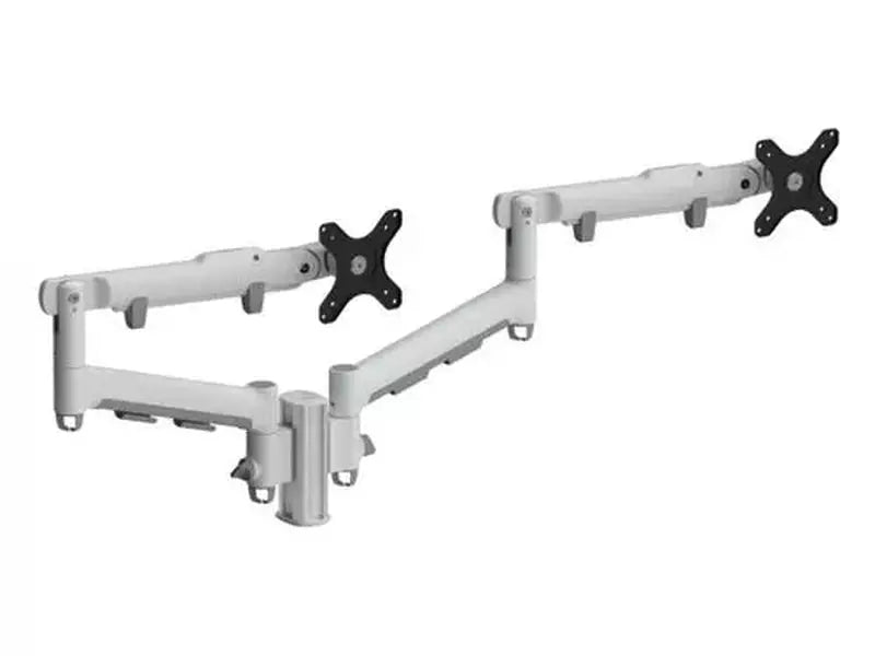 Atdec Mounting Arm for Monitor, Display - White - Height Adjustable - 2 Display s Supported - 68.6 cm 27" Screen Support - 9 kg Load Capacity - 75 x 75, 100 x 100 - VESA Mount Compatible
