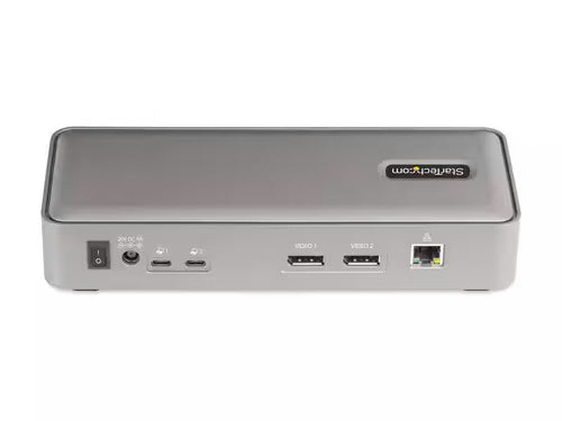 StarTech Dual-Laptop USB-C KVM Docking Station, 5-Port USB Hub, GbE, 90W/45W Power Delivery to Two Laptops