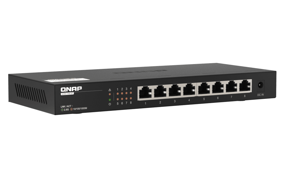 QNAP QSW-1108-8T 8 port 2.5Gbps auto negotiation 2.5G/1G/100M unmanagement switch 2 Yr WTY