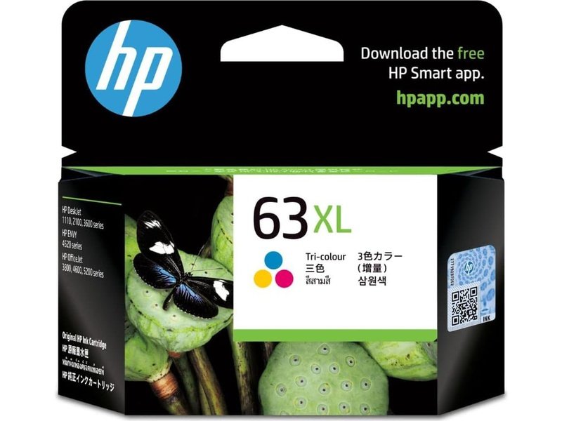 HP 63XL Original High Yield Inkjet Ink Cartridge - Tri-colour Pack - 300 Pages