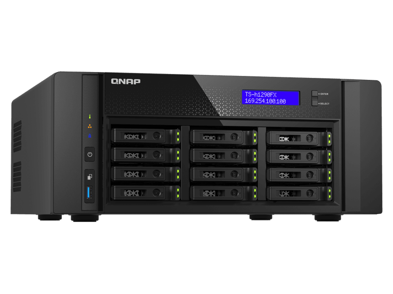 QNAP TS-h1290FX-7232P-64G 12-Bay U.2 NVMe PCIe Gen4 x4 all-flash desktop NAS