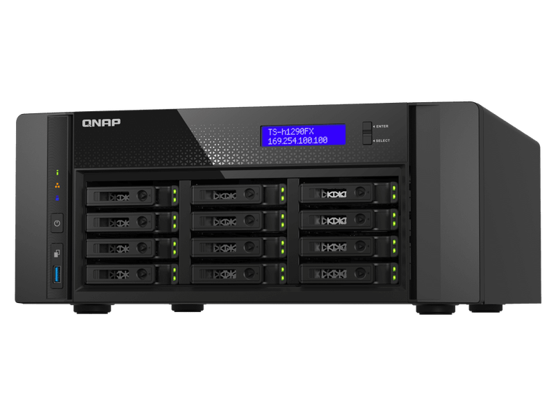 QNAP TS-h1290FX-7232P-64G 12-Bay U.2 NVMe PCIe Gen4 x4 all-flash desktop NAS