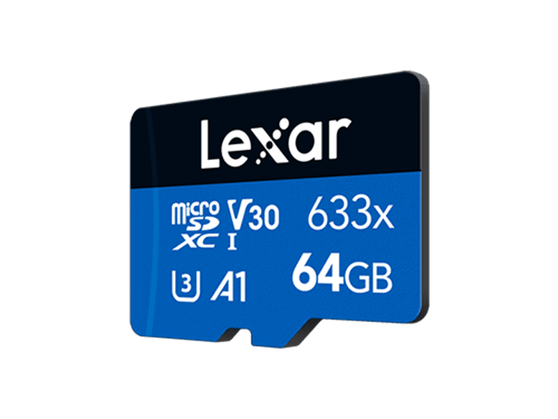 Lexar® High-Performance 633x 64GB microSDHC™/microSDXC™ UHS-I Card BLUE Series