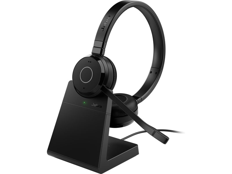 Jabra Wireless Evolve 65 TE UC Stereo Headset W/Charge Stand+ Link 380A USB-A