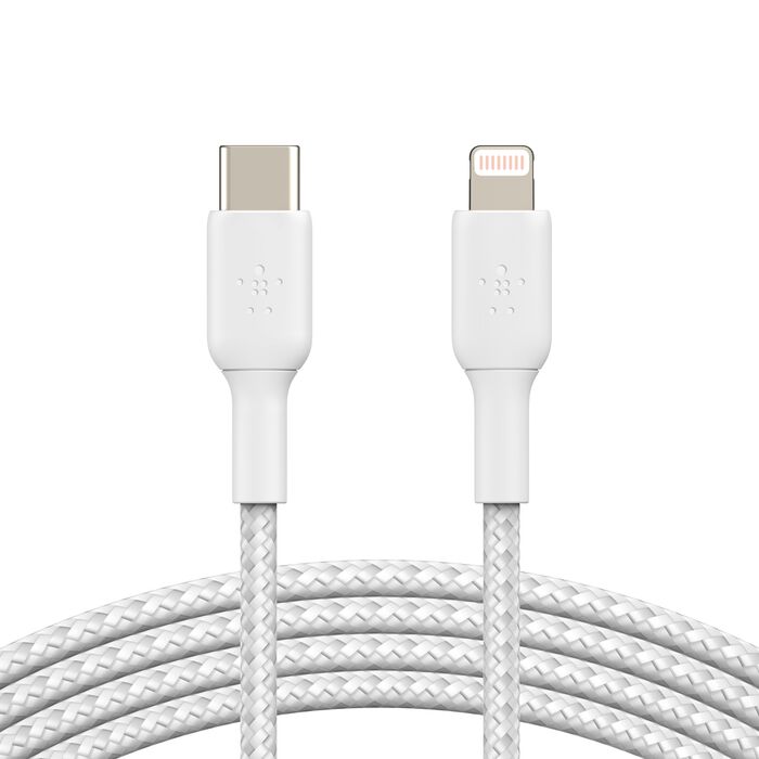 Belkin BoostCharge Braided Lightning to USB-C Cable 1M - White