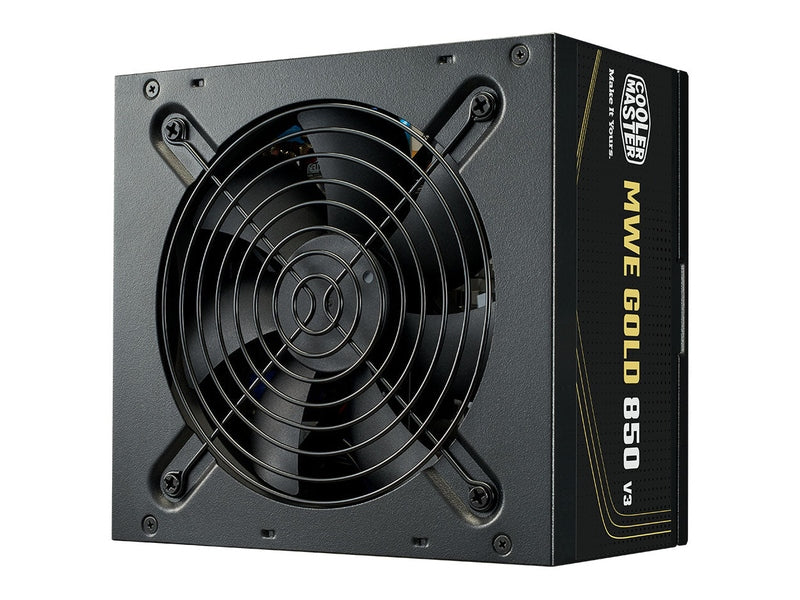 Cooler Master MWE 850W V3, 80+ Gold, ATX 3.1, 120mm Fan, Fixed Cables, 5-Year Warranty