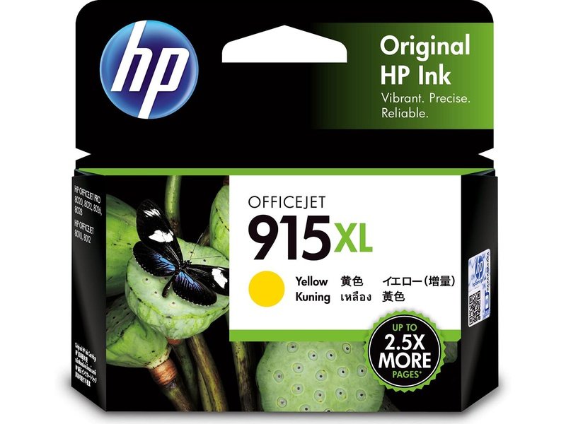 HP 915XL Original High Yield Inkjet Ink Cartridge - Yellow Pack - 825 Pages
