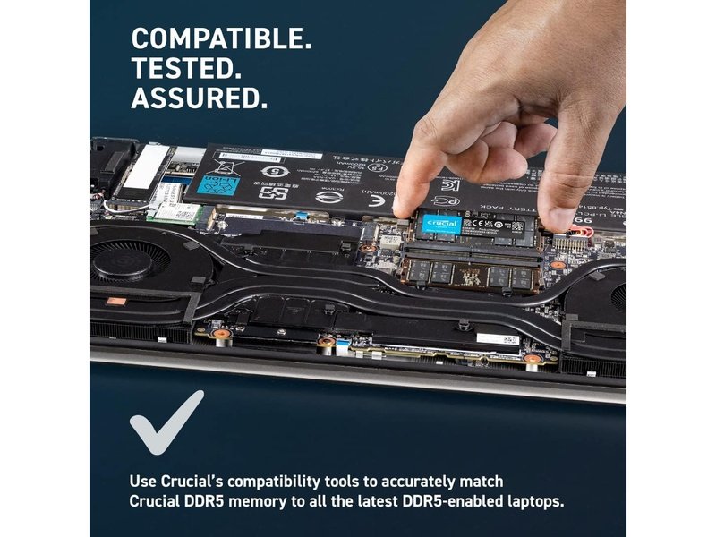 Crucial 8GB 1x8GB DDR5 SODIMM 4800MHz C40 1.1V Memory