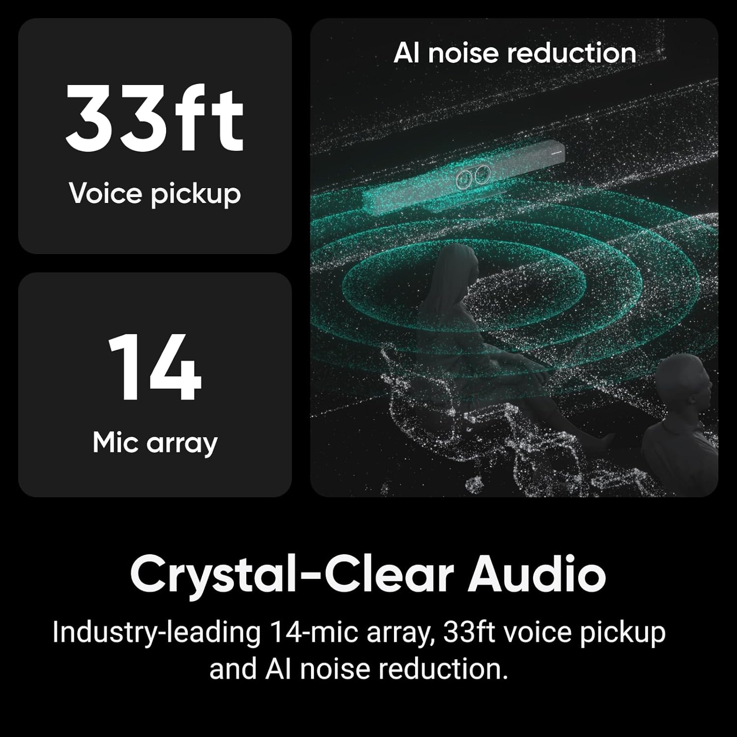 Insta360 Connect - AI Conference Room System with Android OS, Zoom Certified, Dual-4K Cameras, Speaker Tracking, 14-Mic Array, Voice Pickup to 33ft, Whiteboard Mode, Work with Teams/Google Meet/Webex